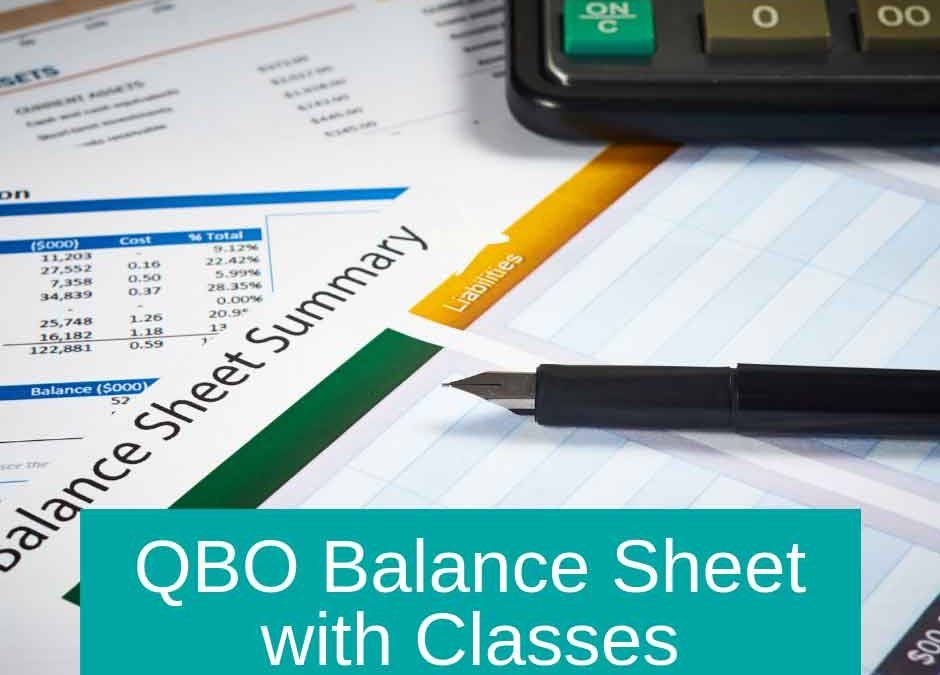 QBO Balance Sheet with Classes