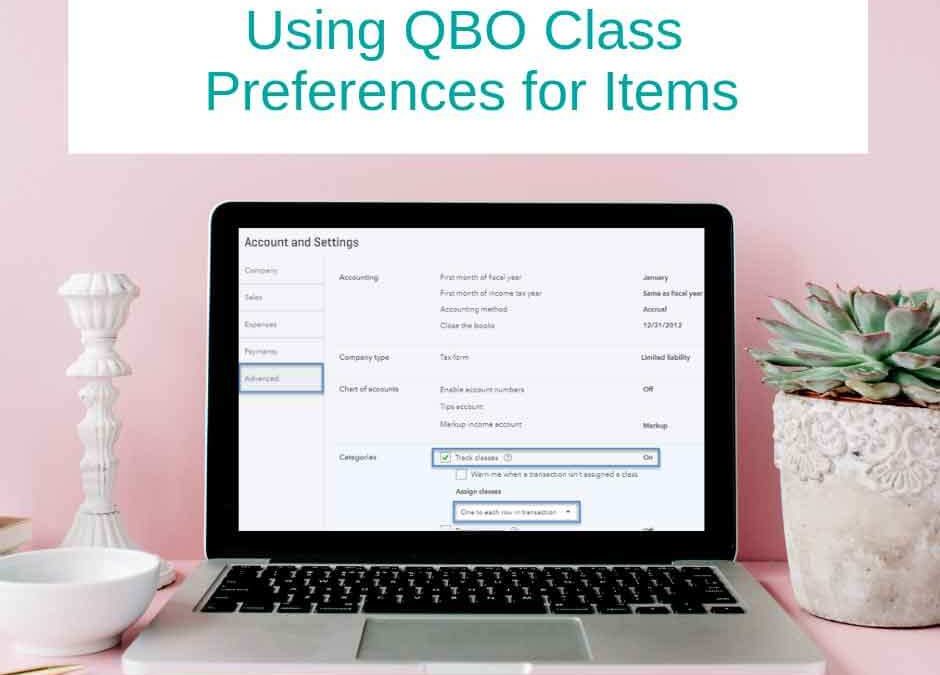 Using QBO Class Preferences for Items